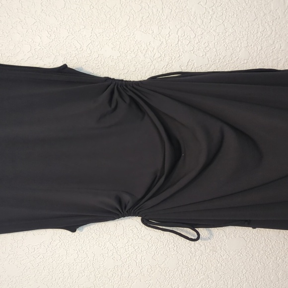 Ambiance black sleeveless drawstring side cut out midi dress - Picture 6 of 11